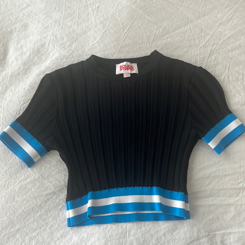 Solid & Striped Black Top